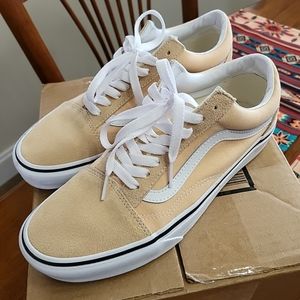 Vans OLD SKOOL Mens/Womens Peach White Suede Skateboard Shoes Sz 8.5/10